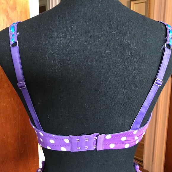 Midnight Grace Bra and thong Panty set with removable garters SZ 36DD L - Picture 2 of 6